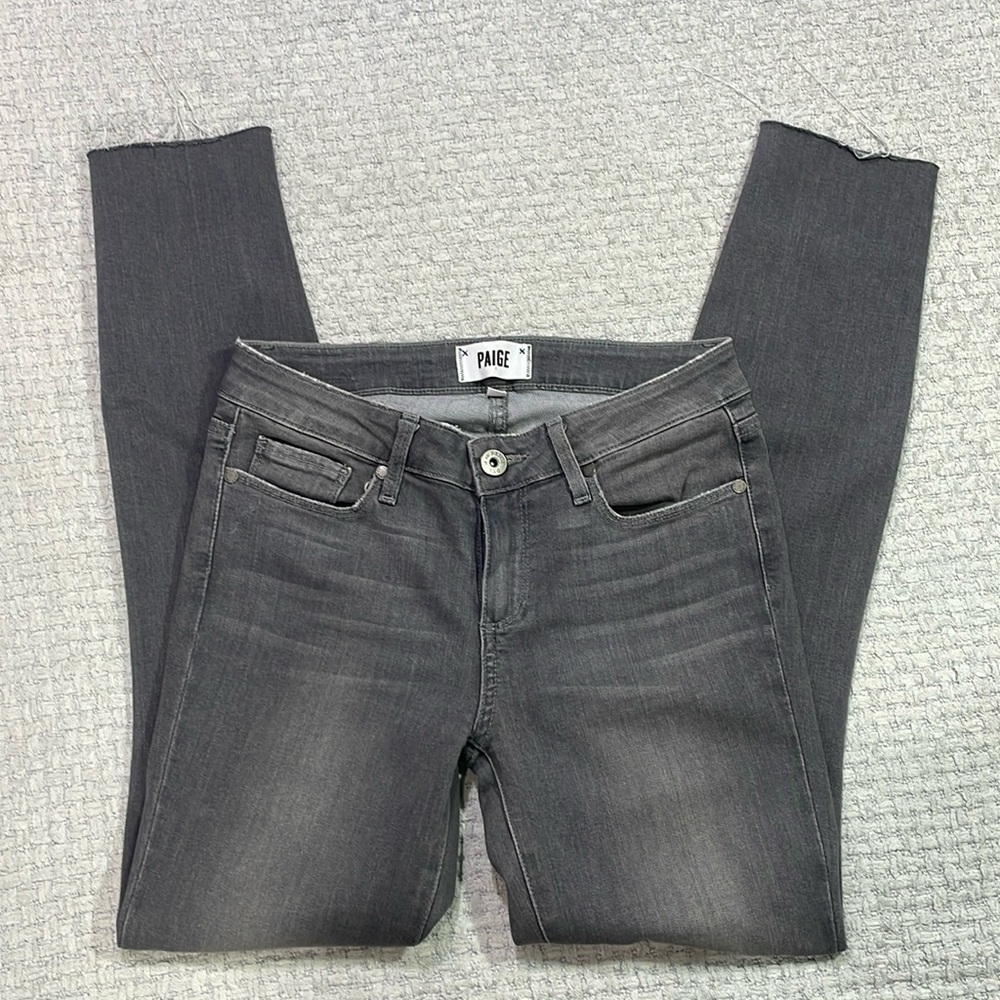 Paige Verdugo Ankle Jeans Pants Gray Sea Salt Size 27